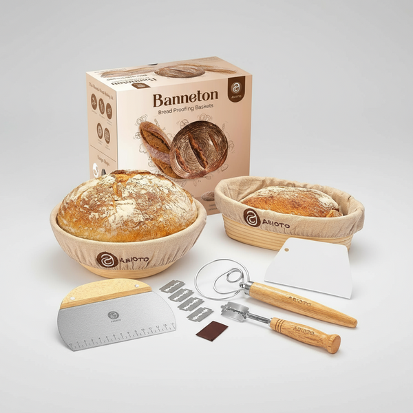All-in-One Bread Making Set – Rattan Proofing Basket, Tools & Liner